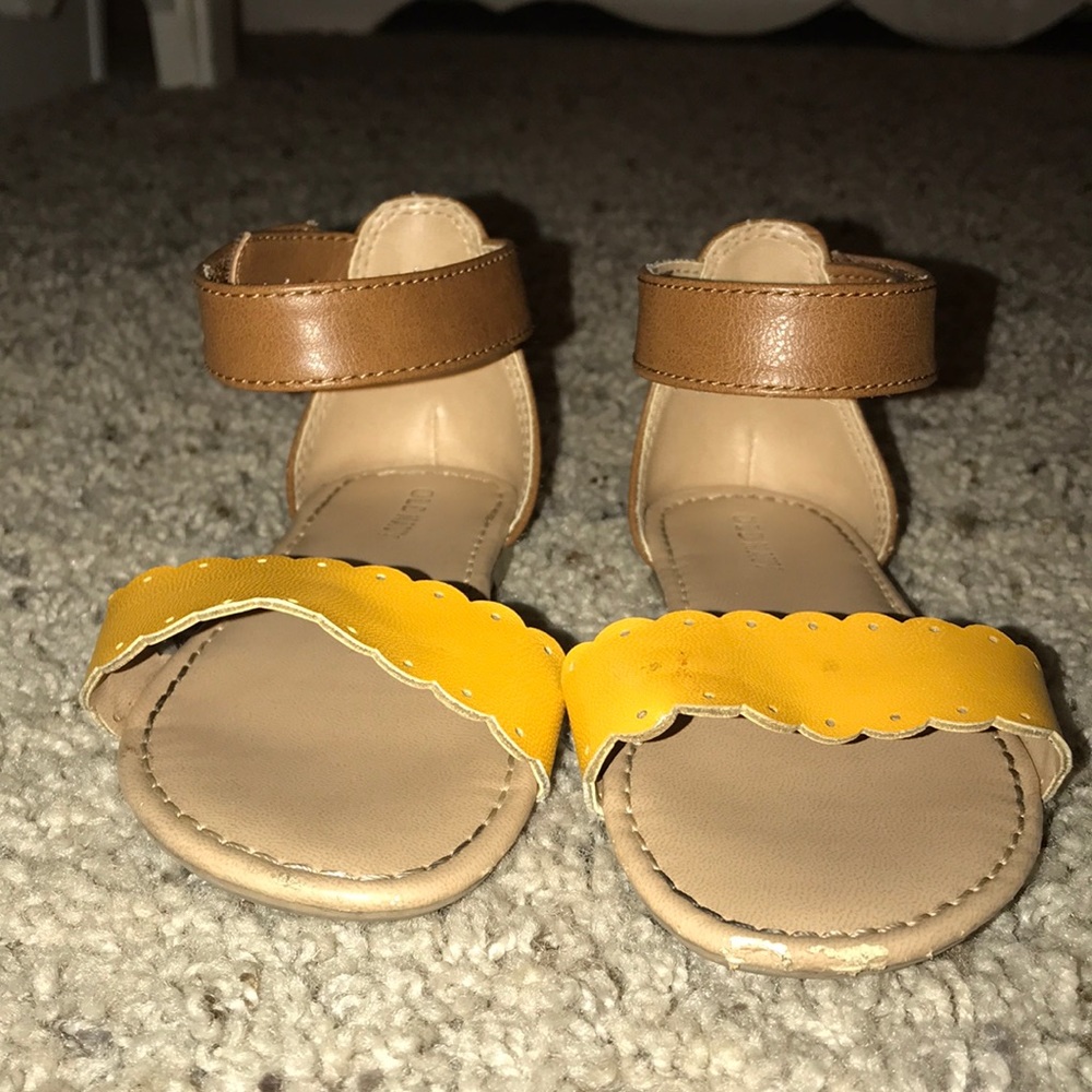 Yellow and brown sandals